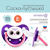 Соска пустышка ортодонтическая, силикон, от 3 мес., "Сова"